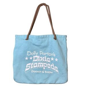 Dolly Parton's Dixie Stampede Blue Tote Bag Rope Handles Souvenir Shoulder Bag